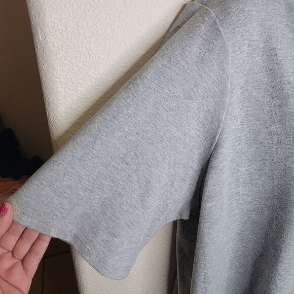 Quacker Factory gray rounded neck Rhinestone t-shirt top 2x - Picture 5 of 8